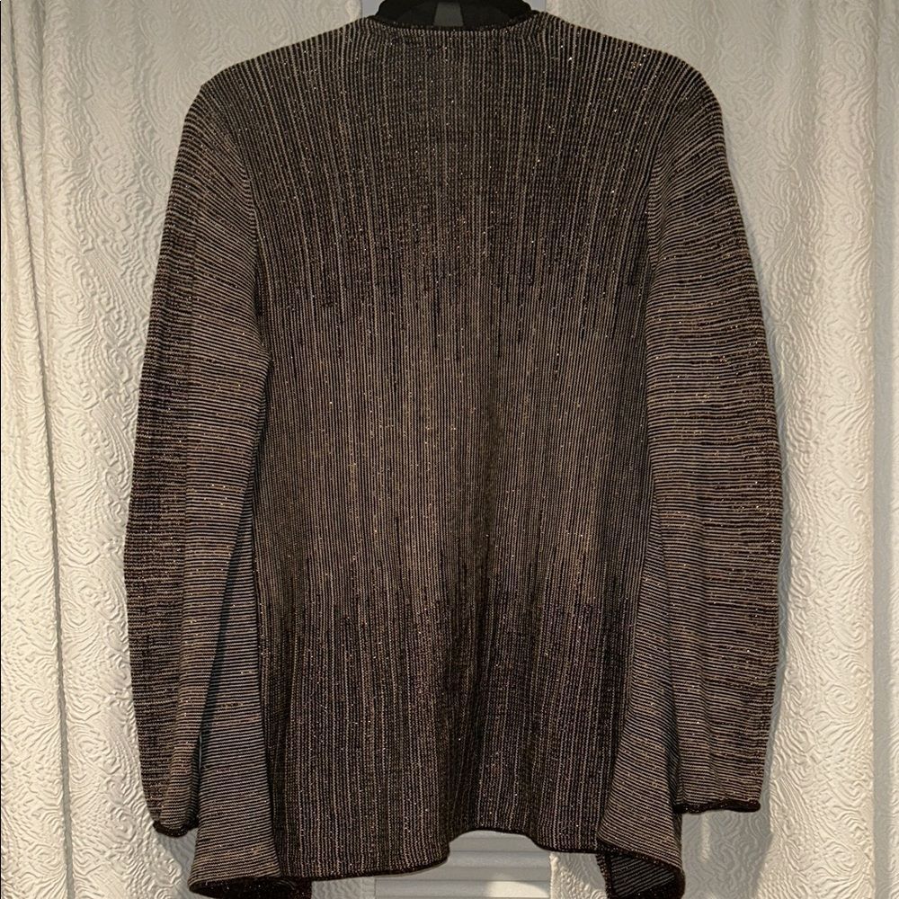 NIC+ZOE Black Brown Gold Sparkly Fancy Cardigan XL - Picture 5 of 7